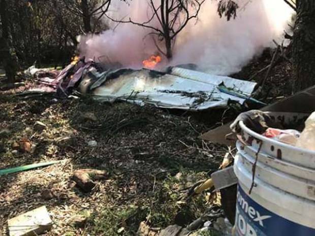 Se desplomó avioneta en Atizapán; dos muertos