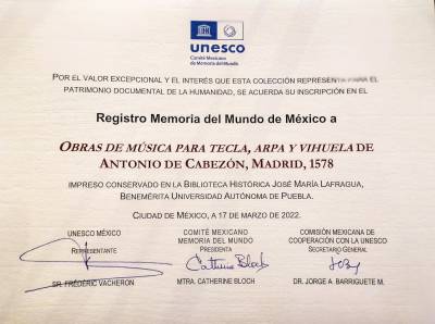 Acervo de la biblioteca José María Lafragua de la BUAP ya es Memoria del Mundo de la UNESCO