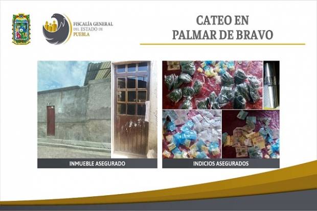 Cateo a inmueble en Palmar de Bravo; hay droga incautada y dos detenidos