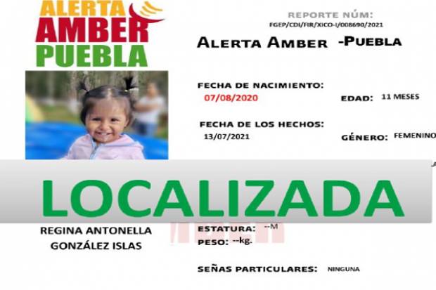 Por medio de Alerta Amber, hallan a menor desaparecida en Xicotepec