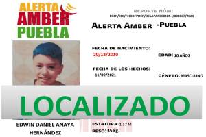 Menor es localizado en Puebla tras activación de la Alerta Amber