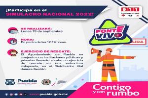 Simulacro Nacional 2022, este lunes en Puebla capital
