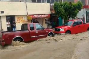 Puebla quedó bajo el agua tras fuerte lluvia