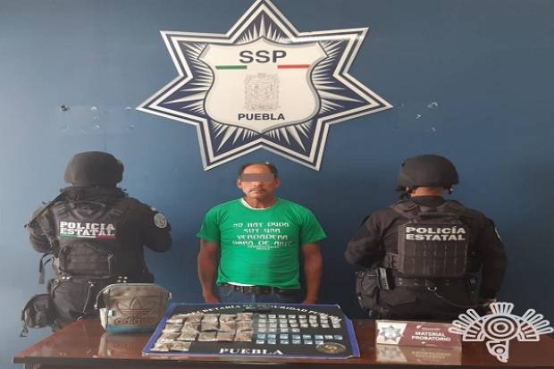SSP Puebla detiene a narcomenudista en la zona de &quot;Los Lavaderos&quot;