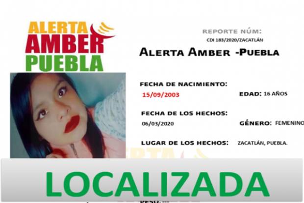 Alerta Amber: Hallan ilesa en Chignahuapan a joven reportada como extraviada