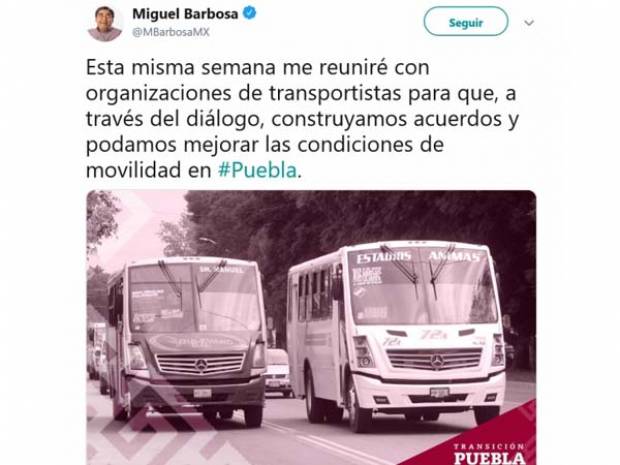 Barbosa anuncia reunión con transportistas esta semana