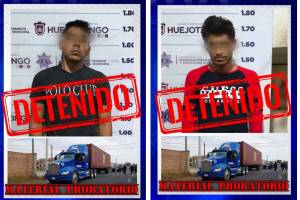 Pareja de ladrones es detenida tras robar un tráiler en Huejotzingo