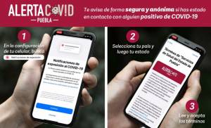 Así se usa la nueva aplicación “Alerta COVID Puebla”