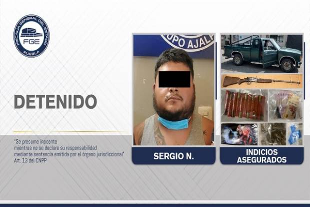 Disparó a policías para evitar detención con drogas en Puebla