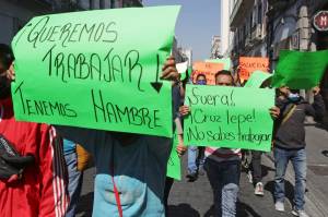 Aún quedan 400 ambulantes en el centro histórico de Puebla