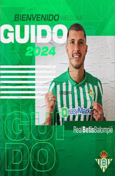 Guido Rodríguez fue presentado con el Betis de Guardado y Lainez