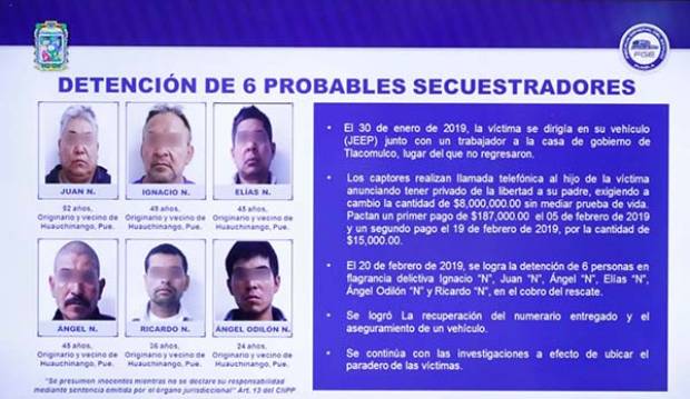 Cae banda de secuestradores en Huauchinango; pedían 8 mdp, las víctimas desaparecidas