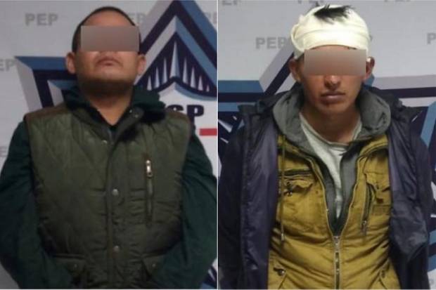 Detienen a dos sujetos que intentaron robar caja fuerte en gasolinera de Xilotzingo