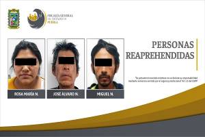 FGE Puebla reaprehendió a sujetos por delitos contra la salud