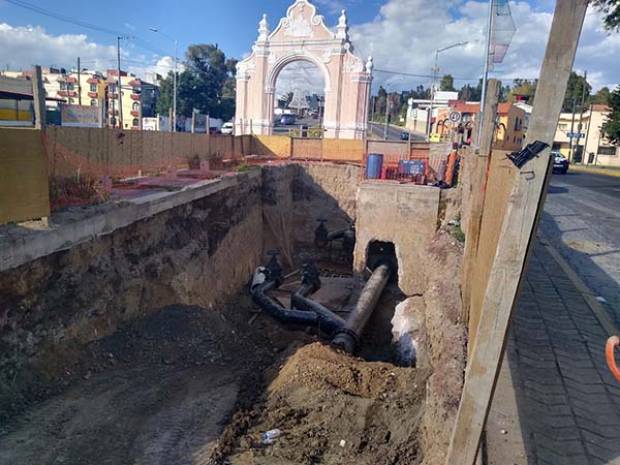 Agua de Puebla construye obras hidráulicas en el Arco Zaragoza