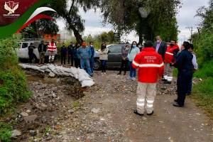 Cuautlancingo: Lupita Daniel supervisa acciones del Grupo de Seguridad Hídrica, para evitar inundaciones