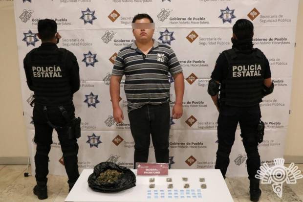 Sujeto con más de 30 dosis de droga fue detenido en Olintla, Puebla