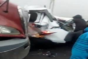 VIDEO: Carambola de varios vehículos provoca cierre de la autopista Orizaba-Puebla