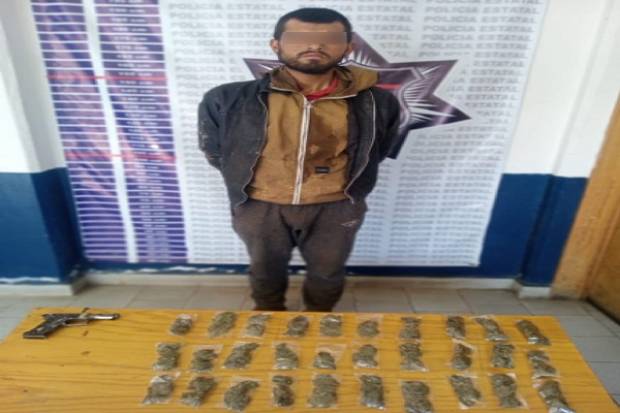 Ladrón de vehículos y vendedor de droga, capturado en Chignahuapan