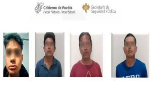 Capturan a cuatro sujetos con droga en el centro de Puebla