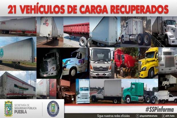 Policía recuperó ocho vehículos robados en Puebla