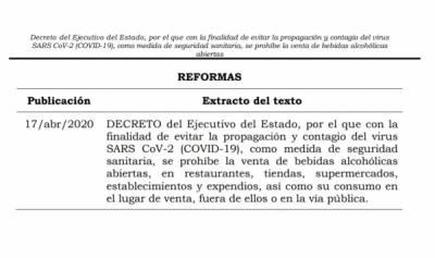 Cárcel y multa a quien viole restricción de bebidas alcohólicas en Puebla