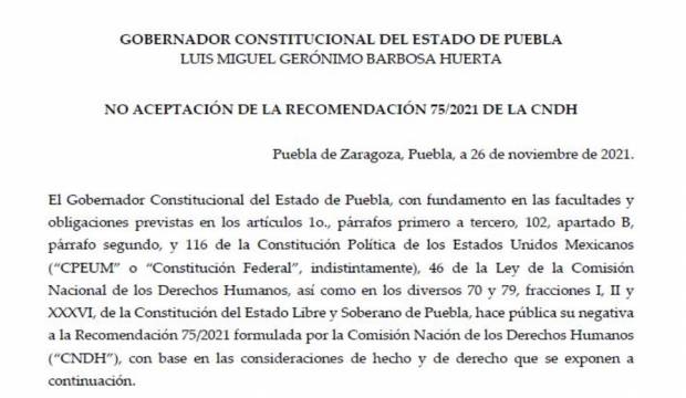 Barbosa no acepta recomendación de la CNDH sobre Aguilar Chedraui