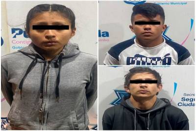 Dos hombres y una mujer son detenidos en Puebla por posesión de droga