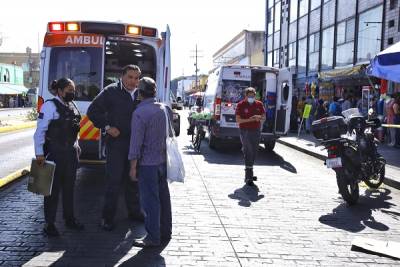 Transporte público atropella a madre e hija en el centro de Puebla