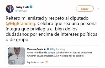 Gali envía mensaje de apoyo a Marcelo García