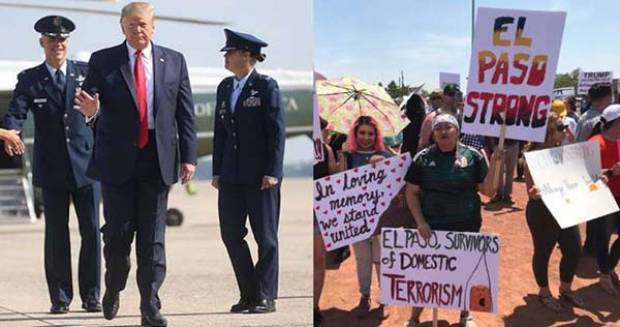 Así recibieron a Trump en El Paso, Texas