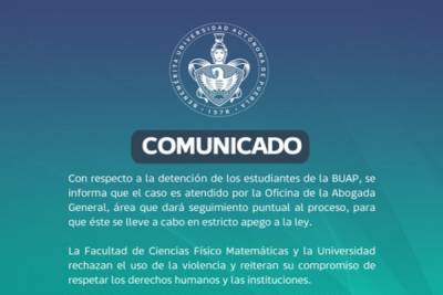 Acusan a estudiantes de la BUAP de robo; universidad vigilará el caso