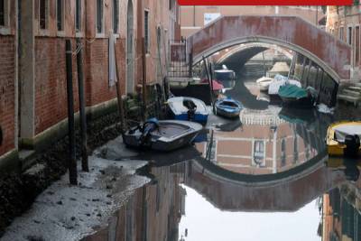Canales de Venecia se quedan sin agua; temen sequía en Italia