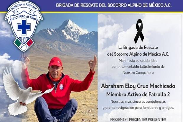 Muere integrante de Socorro Alpino tras accidente en el Pico de Orizaba
