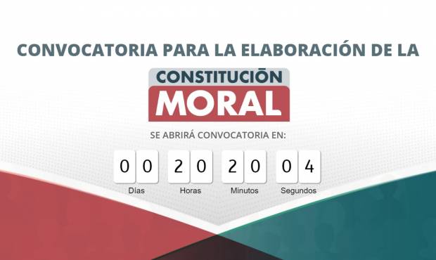 El 3 de diciembre arranca elaboración de Constitución Moral