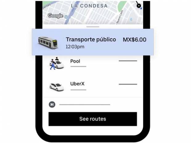 Uber mostrará información en tiempo real sobre el transporte público en México