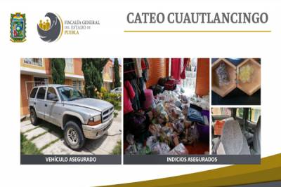 Artículos robados y drogas, lo incautado tras cateo en Cuautlancingo