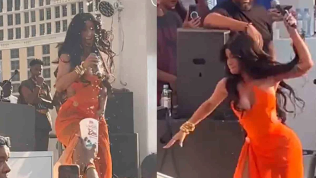 Cardi B arroja micrófono a fan que la mojó con cerveza