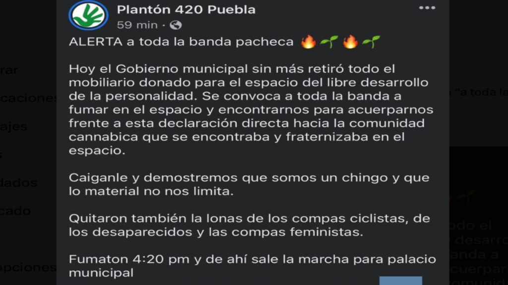 Retiran plantón frente a la Fiscalía de Puebla; convocan a "Fumatón"