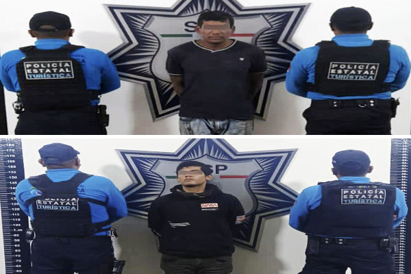 Asaltantes son detenidos por la policía estatal en el centro de Puebla