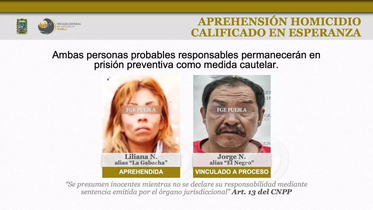 Detienen a implicada en homicidio en Esperanza, Puebla