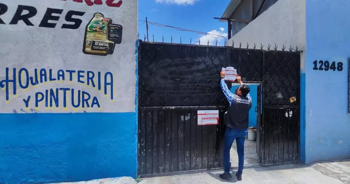 Seis talleres y talacherías irregulares fueron clausurados en Puebla