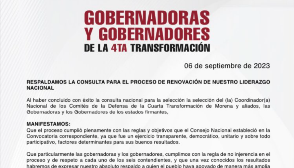 Desplegado de gobernadores de Morena