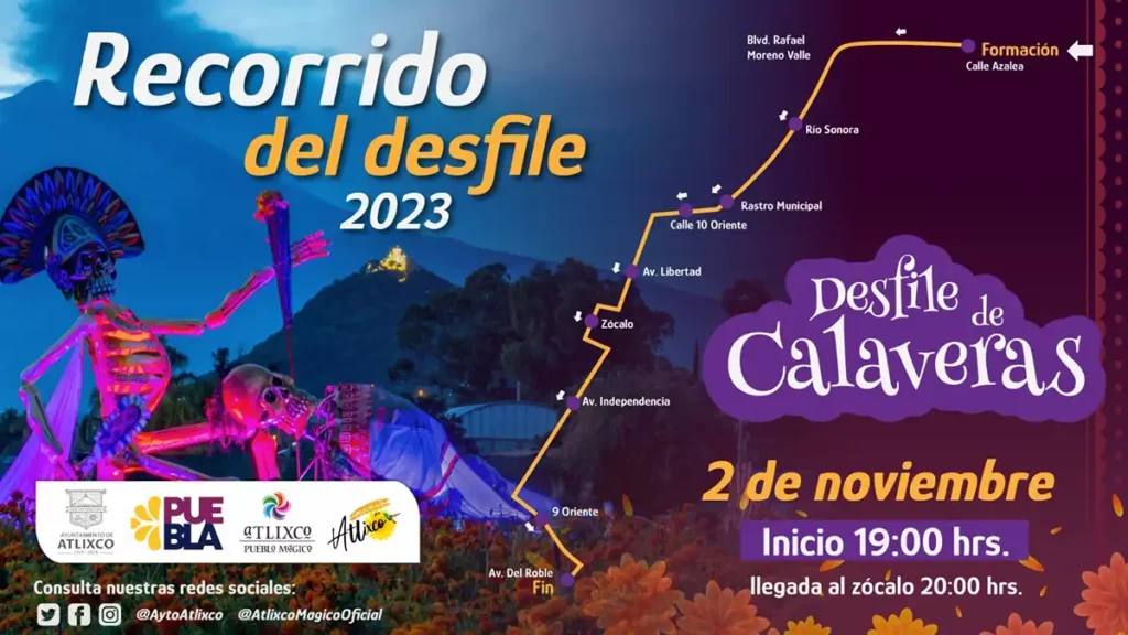 Este es el recorrido del Desfile de Calaveras en Atlixco