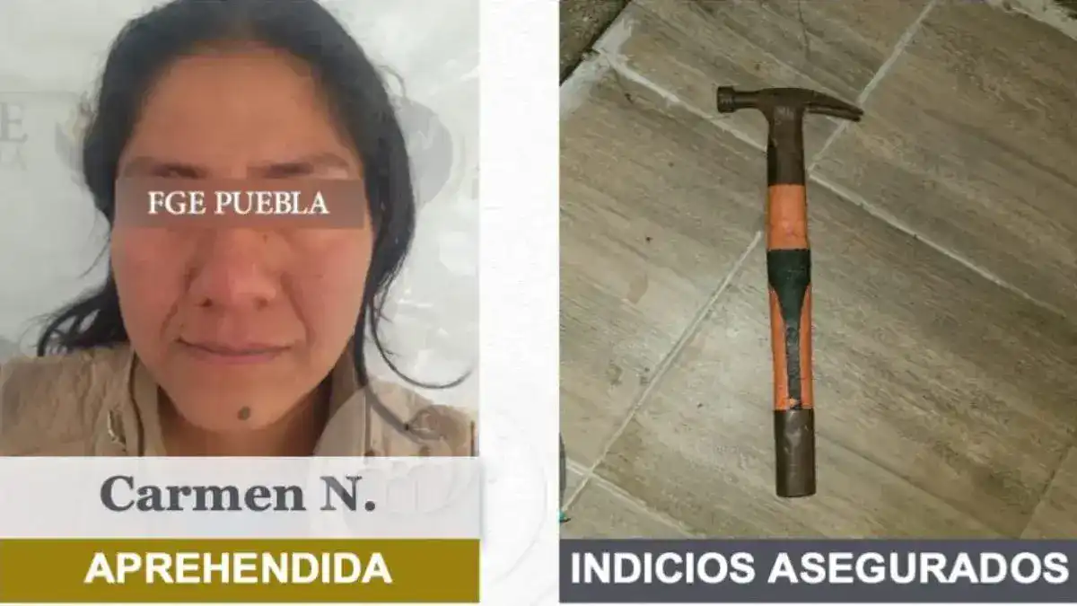 Mujer mató a martillazos a su marido mientras dormía en Puebla