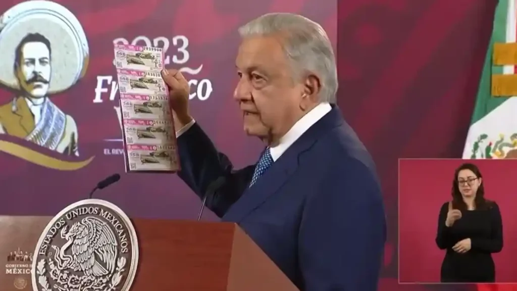 AMLO anuncia sorteo especial de la Lotería Nacional.