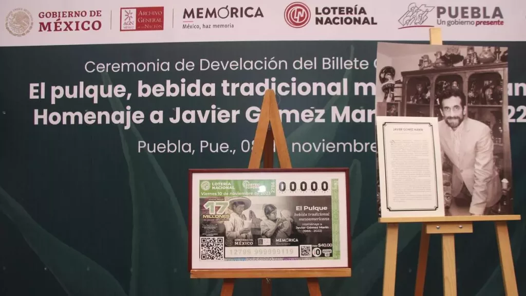 Develan billete de la Lotería Nacional conmemorativo del pulque