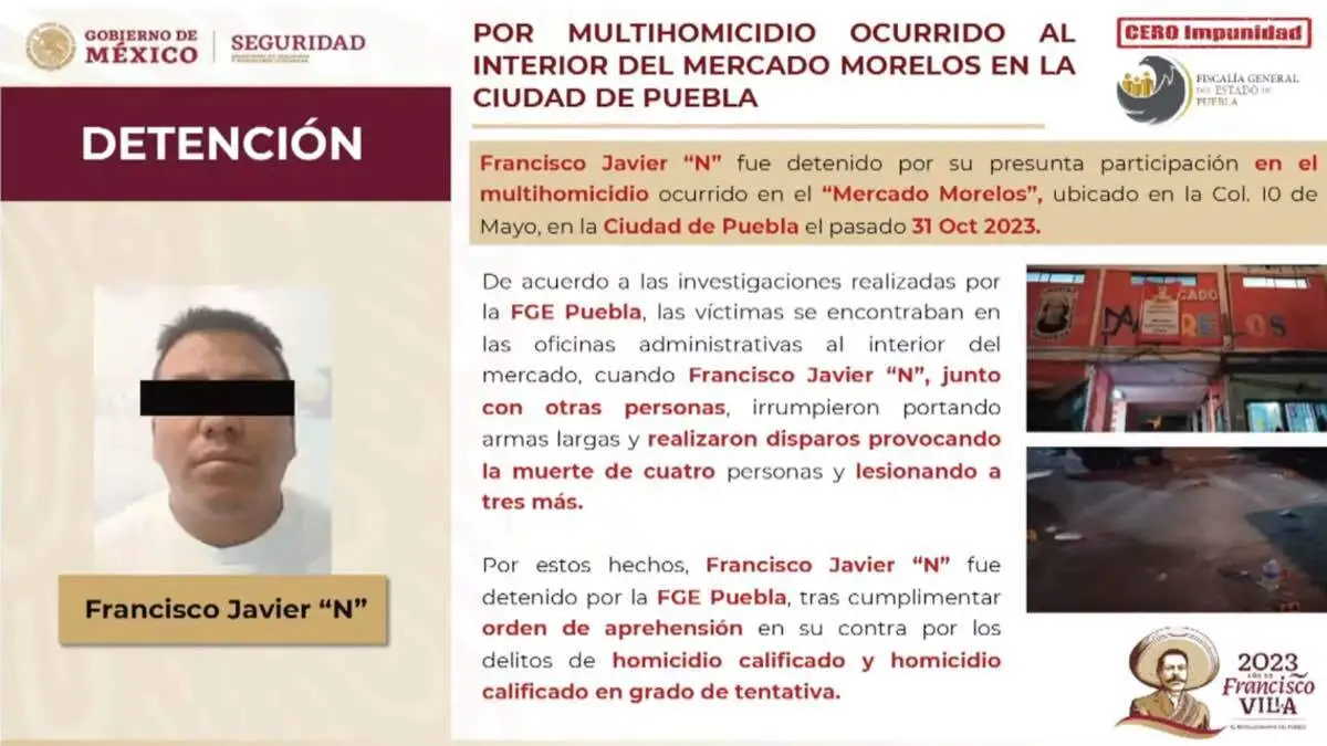 Resaltan en "la mañanera" la detención de "El Bocho", multihomicida de Puebla