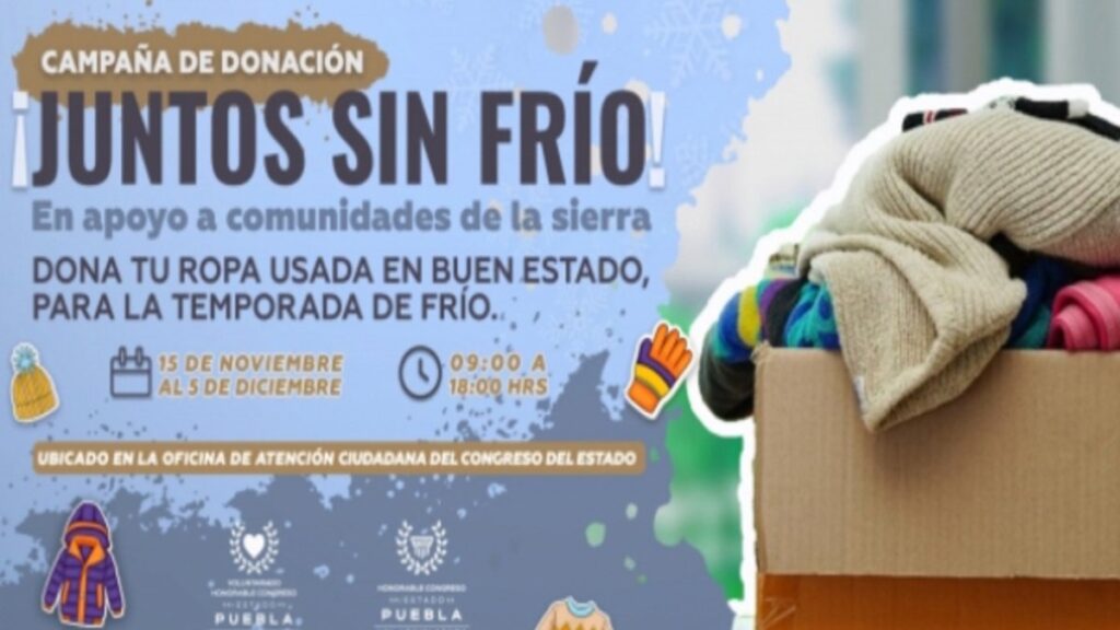 Congreso de Puebla inicia la campaña "Un Invierno sin Frío"