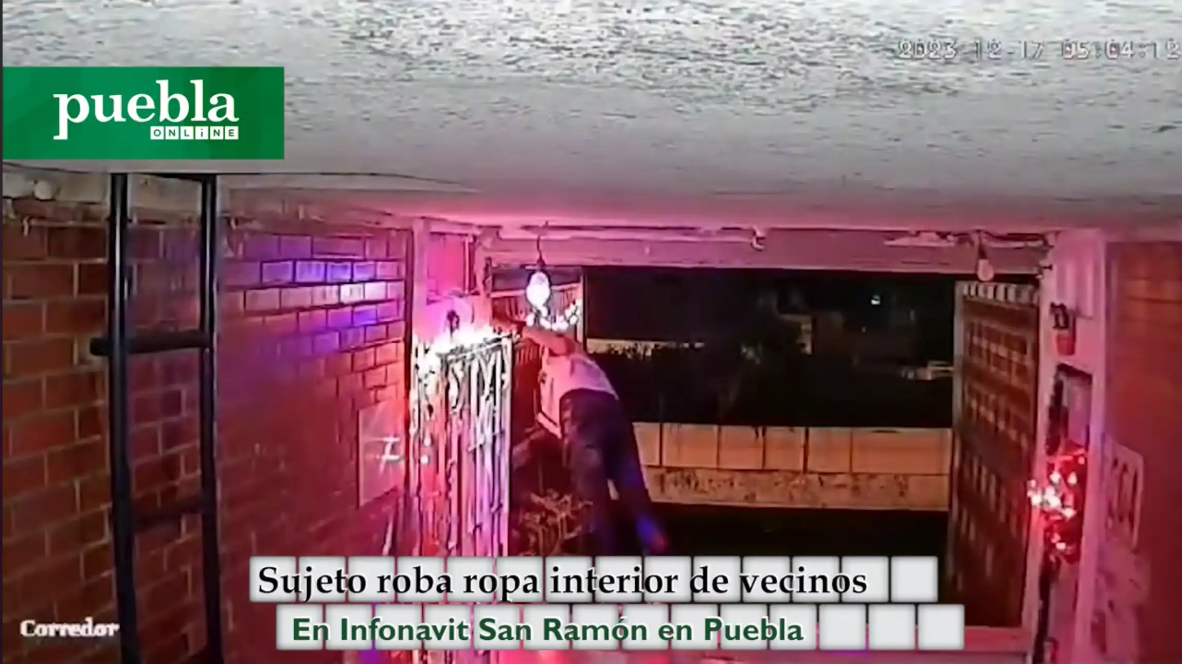 Sujeto roba ropa interior de vecinos en Infonavit San Ramón en Puebla